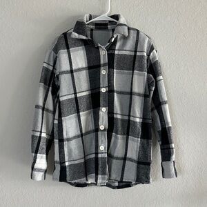 SHEIN— Oversized Plaid Button Down Shirt